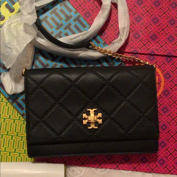 Authentic Tory Burch Georgia Quilted Turnlock Mini Black Leather Shoulder Bag. - Picture 3 of 8